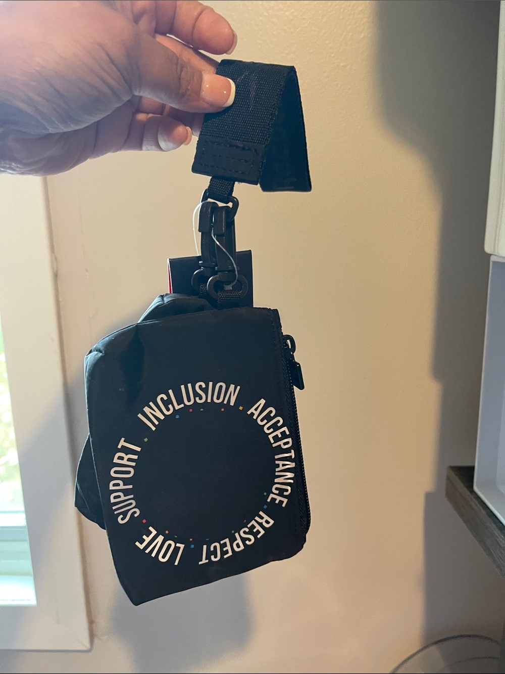 Reebok Black Clip-On Belt Pouch with Inclusion Circle Graphic